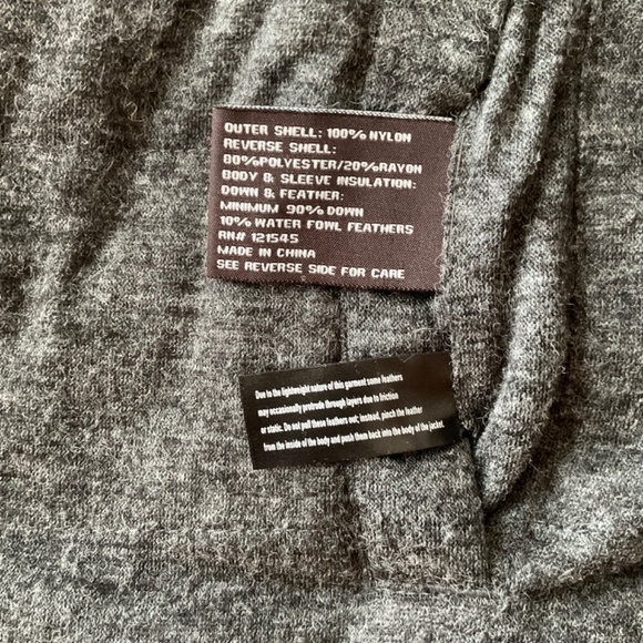 MICHAEL KORS ZIP DOWN REVERSIBLE PUFFER NAVY GREY JACKET SIZE L - Picture 8 of 13